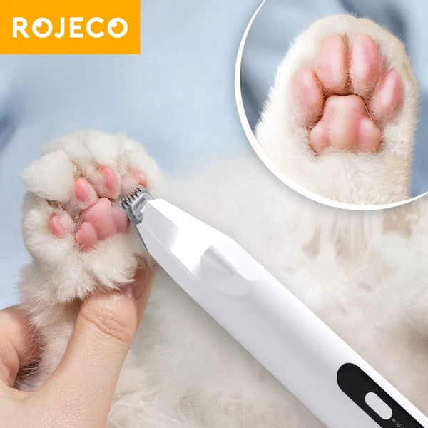 Planet Gates White ROJECO Dog Hair Trimmer Professional Pet Foot Hair Trimmer Dog Grooming Clippers  for Dogs Haircut  Hair Cutting Electric Shaver