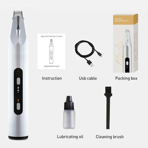 Planet Gates White ROJECO Dog Hair Trimmer Professional Pet Foot Hair Trimmer Dog Grooming Clippers  for Dogs Haircut  Hair Cutting Electric Shaver