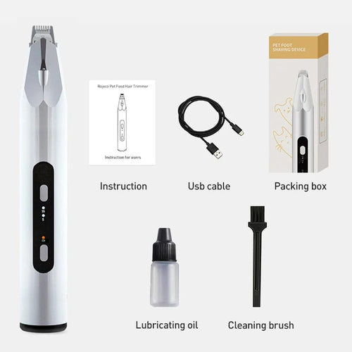 Planet Gates White ROJECO Dog Hair Trimmer Professional Pet Foot Hair Trimmer Dog Grooming Clippers  for Dogs Haircut  Hair Cutting Electric Shaver