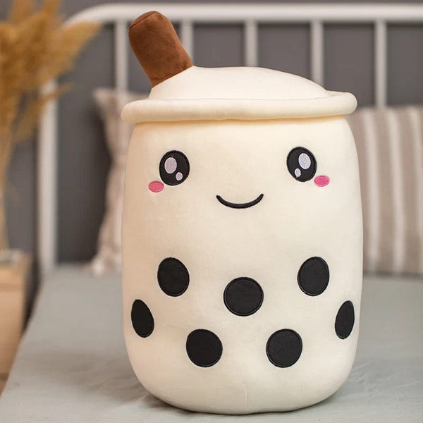 Planet Gates white round / 35cm New Arrival Cartoon Fruit Bubble Tea Cup Plush Toys Real Life Boba Food With Suction Pillow Stuffed Soft Hug Cushion Decor