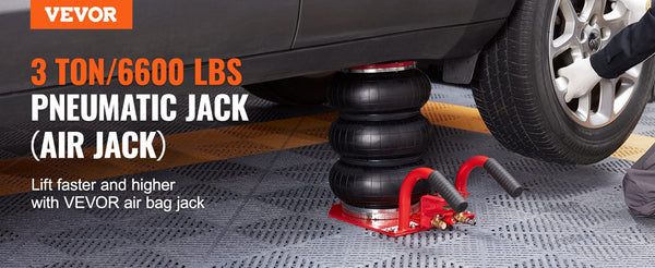 Planet Gates White / Russian Federation VEVOR Triple Bag Air Jack 3 Ton (6600 lbs) Capacity Portable Pneumatic Car Jacks Heavy Duty&Quick Lifting for Garage Car Repair