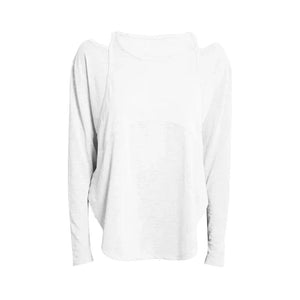 Planet Gates White / S Long Sleeve Yoga Shirts for Women Loose Sports Tee Crop Top Sports Top Women Sportswear Gym Fitness Wear Clothing Workout Female