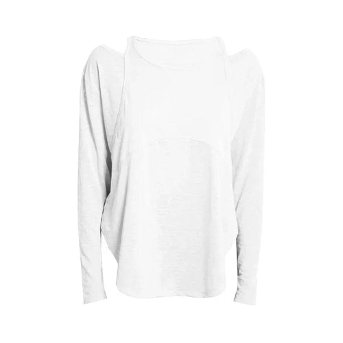 Planet Gates White / S Long Sleeve Yoga Shirts for Women Loose Sports Tee Crop Top Sports Top Women Sportswear Gym Fitness Wear Clothing Workout Female