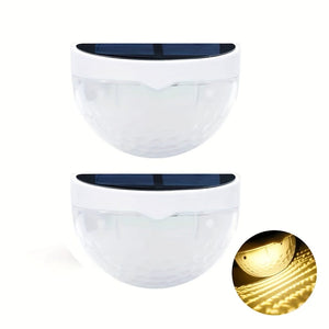 Planet Gates White Shell Warm Light / 2pcs 2/4/6pcs Solar Fence Lights, Solar Deck Lights, Solar Wall Lights, Solar Wall-mounted Lights, Outdoor Waterproof Fence Deck Garden Garage Ladder Lighting
