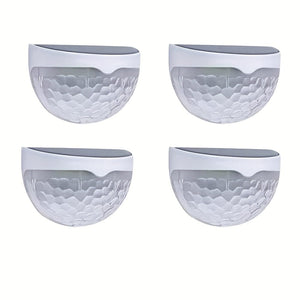 Planet Gates White Shell Warm Light / 4 Pcs 2/4/6pcs Solar Fence Lights, Solar Deck Lights, Solar Wall Lights, Solar Wall-mounted Lights, Outdoor Waterproof Fence Deck Garden Garage Ladder Lighting
