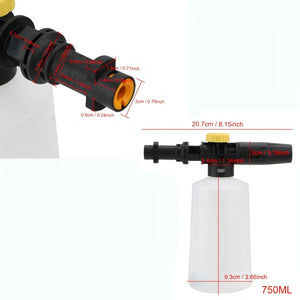 Planet Gates white Snow Foam Lance For Karcher K2 K3 K4 K5 K6 K7 Car Soap Foam Generator, 750ML Adjustable Sprayer Nozzle High Pressure Washers