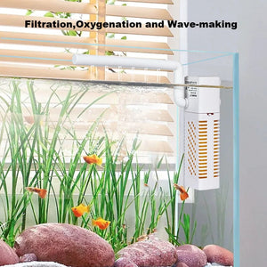 Planet Gates WHITE Submersible Aquarium Internal Filter With Built-in Circulating Pump Fish Tank Filters Silent USB Filter For Fish Tank