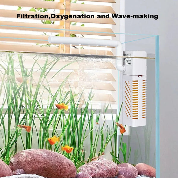 Planet Gates WHITE Submersible Aquarium Internal Filter With Built-in Circulating Pump Fish Tank Filters Silent USB Filter For Fish Tank