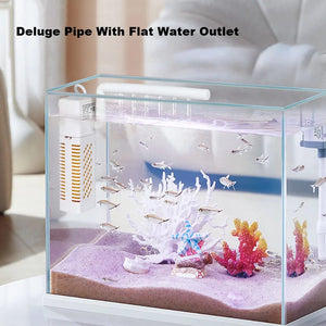 Planet Gates WHITE Submersible Aquarium Internal Filter With Built-in Circulating Pump Fish Tank Filters Silent USB Filter For Fish Tank