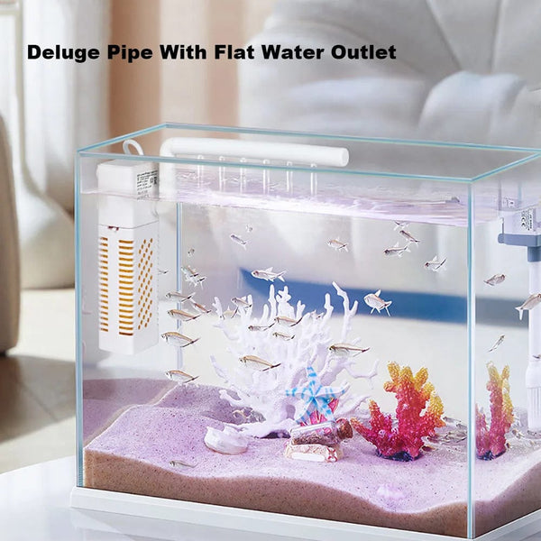 Planet Gates WHITE Submersible Aquarium Internal Filter With Built-in Circulating Pump Fish Tank Filters Silent USB Filter For Fish Tank
