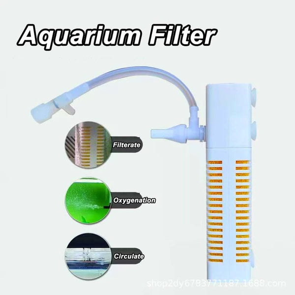 Planet Gates WHITE Submersible Aquarium Internal Filter With Built-in Circulating Pump Fish Tank Filters Silent USB Filter For Fish Tank