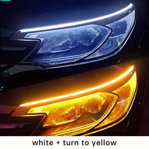 Planet Gates White + Turn Yellow 60cm LED Decorative Light Strips Universal Flow Light Universal Car Lights For A Stylish Start-up Scanning Look!