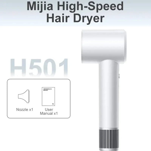 Planet Gates White / UK Xiaomi Mijia Electric Hair Dryer H501 High Speed Negative Ions 110,000 Rpm Professional Care Wind Speed 62m/s 1600W Quick Drying