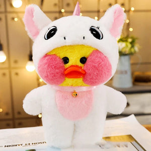 Planet Gates White unicorn / 30CM 30cm Kawaii LaLafanfan Transformed Panda Yellow Duck Plush Stuffed Soothing Toys Soft Animal Dolls For Girl Kids Birthday Gifts