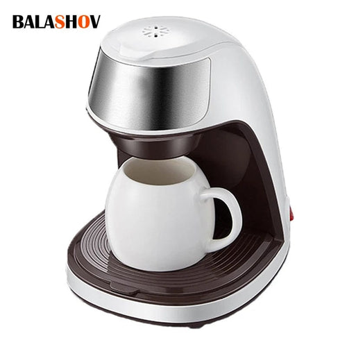 Planet Gates WHITE / us Mini Electric Drip Coffee Maker American Drip Coffee Maker One Button Operation Coffee Maker Coffee Tools