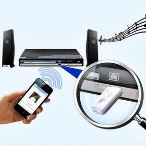 Planet Gates White USB Bluetooth V2.1 Audio Stereo Receiver Wireless Handsfree Adapter A2DP Dongle Car Kit for Speaker For iphone For Car or