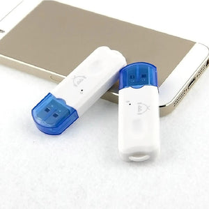 Planet Gates White USB Bluetooth V2.1 Audio Stereo Receiver Wireless Handsfree Adapter A2DP Dongle Car Kit for Speaker For iphone For Car or