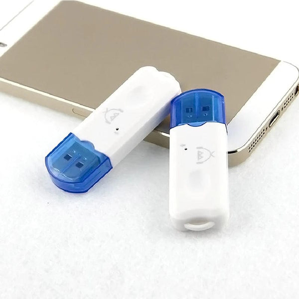 Planet Gates White USB Bluetooth V2.1 Audio Stereo Receiver Wireless Handsfree Adapter A2DP Dongle Car Kit for Speaker For iphone For Car or