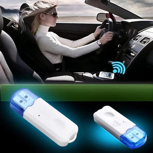 Planet Gates White USB Bluetooth V2.1 Audio Stereo Receiver Wireless Handsfree Adapter A2DP Dongle Car Kit for Speaker For iphone For Car or