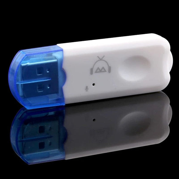 Planet Gates White USB Bluetooth V2.1 Audio Stereo Receiver Wireless Handsfree Adapter A2DP Dongle Car Kit for Speaker For iphone For Car or