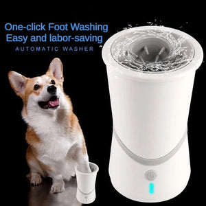 Planet Gates White USB Pet Fully Automatic Foot Washing Cup for Dogs and Cats Paws Convenient Cleaning and Beauty Device for Golden Retriever Teddy