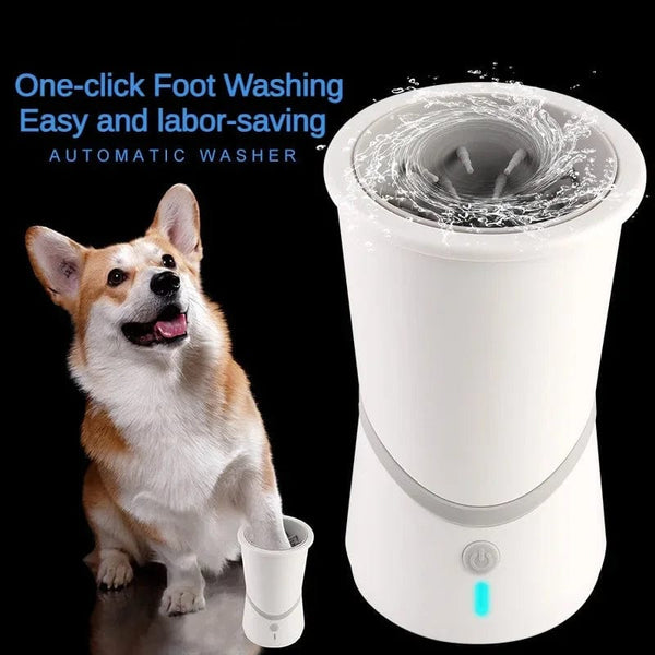 Planet Gates White USB Pet Fully Automatic Foot Washing Cup for Dogs and Cats Paws Convenient Cleaning and Beauty Device for Golden Retriever Teddy