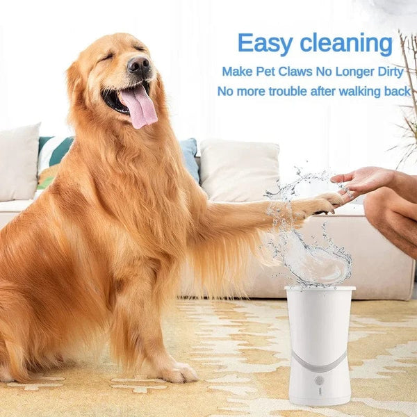 Planet Gates White USB Pet Fully Automatic Foot Washing Cup for Dogs and Cats Paws Convenient Cleaning and Beauty Device for Golden Retriever Teddy