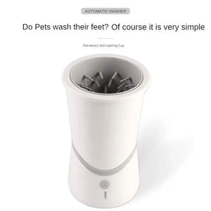 Planet Gates White USB Pet Fully Automatic Foot Washing Cup for Dogs and Cats Paws Convenient Cleaning and Beauty Device for Golden Retriever Teddy