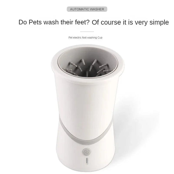 Planet Gates White USB Pet Fully Automatic Foot Washing Cup for Dogs and Cats Paws Convenient Cleaning and Beauty Device for Golden Retriever Teddy