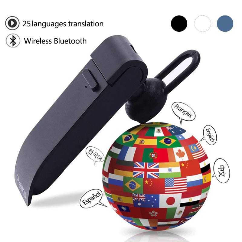 Planet Gates WHITE Voice translator Peiko 25 Languages Intelligent Wireless Bluetooth Translated Earphone Business car handsfree Headset earpuds
