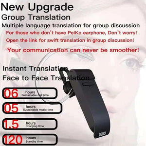 Planet Gates WHITE Voice translator Peiko 25 Languages Intelligent Wireless Bluetooth Translated Earphone Business car handsfree Headset earpuds