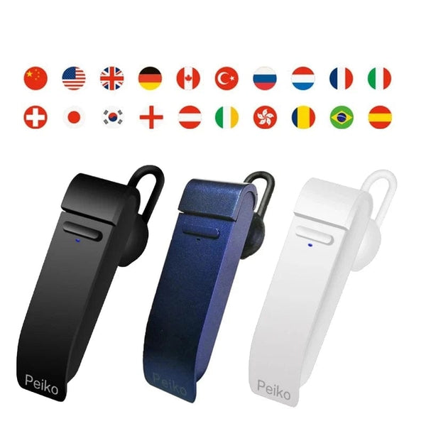Planet Gates WHITE Voice translator Peiko 25 Languages Intelligent Wireless Bluetooth Translated Earphone Business car handsfree Headset earpuds