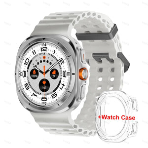 Planet Gates WHITE Vwar Watch 7 Ultra 47mm Smart Watch IP68 Waterproof Bluetooth Call Compass Smartwatch for Men Women 1.43" AMOLED Screen SpO2