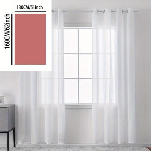 Planet Gates white / W129.54cm*H157.48cm 1pc Elegant White Window Sheer Curtain for Living Room and Bedroom - Soft and Stylish Home Decor