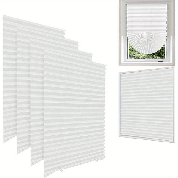 Planet Gates White / W59.99cm*H149.99cm 1pc Easy Up and Down Blackout Pleated Curtains for Home Decor - Temporary Curtains with No Tools Needed - Perfect for Car, Bedroom, and Living Room - Blocks Out Light and Provides Privacy