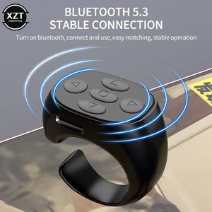 Planet Gates white Wireless Bluetooth Mobile Selfie Lazy Artifac Photo Turn Page Controller Tiktok Remote Control Ring Controller