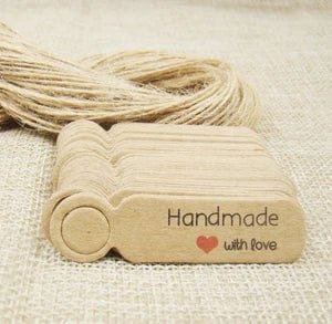 Planet Gates white5x1.3cmhandmade 5*1.3cm cute shape kraft paper blank price label tag 100pcs +100pcs hemp string for production price tag description