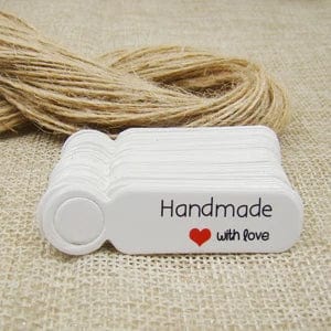 Planet Gates white5x1.3cmhandmade 5*1.3cm cute shape kraft paper blank price label tag 100pcs +100pcs hemp string for production price tag description