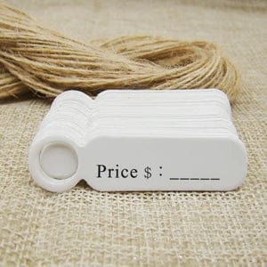 Planet Gates white5x1.3cmhandmade 5*1.3cm cute shape kraft paper blank price label tag 100pcs +100pcs hemp string for production price tag description