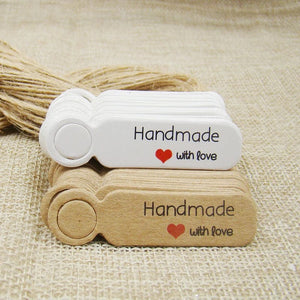 Planet Gates white5x1.3cmhandmade 5*1.3cm cute shape kraft paper blank price label tag 100pcs +100pcs hemp string for production price tag description