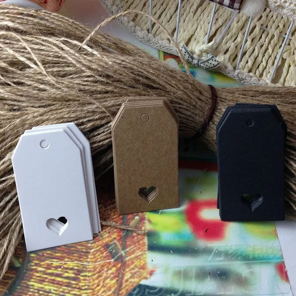 Planet Gates white5x1.3cmhandmade 5*1.3cm cute shape kraft paper blank price label tag 100pcs +100pcs hemp string for production price tag description