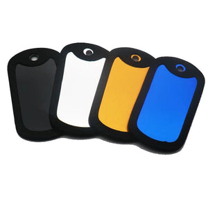 Planet Gates Wholesale 100Pcs Black Silencer Military Man Tag Accessories Dog Tag For Man Silencer Rubber Round Jewellery Tag