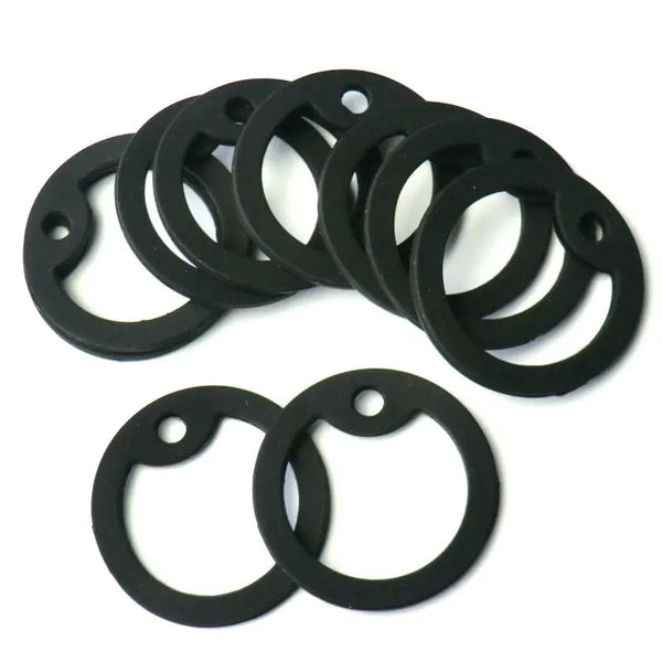 Planet Gates Wholesale 100Pcs Black Silencer Military Man Tag Accessories Dog Tag For Man Silencer Rubber Round Jewellery Tag