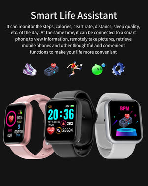 Planet Gates Wholesale 20Pcs Smartwatch D20 Men Women Smart Watch Y68 Fitness Tracker Sport Heart Rate Monitor Wristwatch Pro for IOS Android