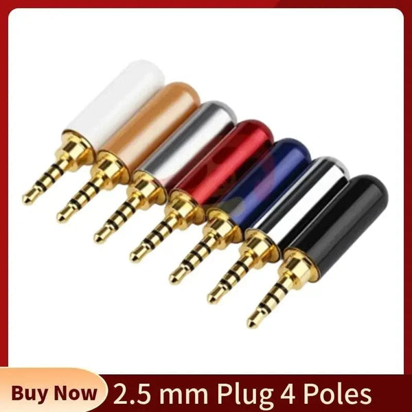 Planet Gates Wholesale Jack 2 5 mm Earphone Plug 4 Pole Audio 2.5mm Connector Consumer Electronics DIY Upgrated Headphone Cable Metal Alloy