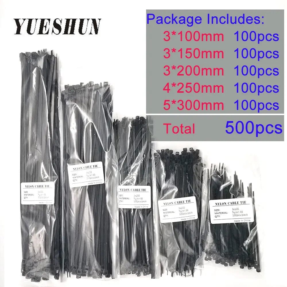 Planet Gates wholesale Nylon Cable Ties 100mm 150mm 200mm 250mm 300mm Black White Self Locking cable Wire Zip Ties