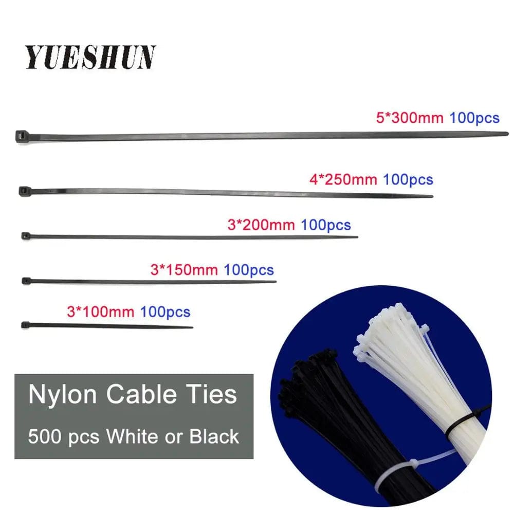 Planet Gates wholesale Nylon Cable Ties 100mm 150mm 200mm 250mm 300mm Black White Self Locking cable Wire Zip Ties