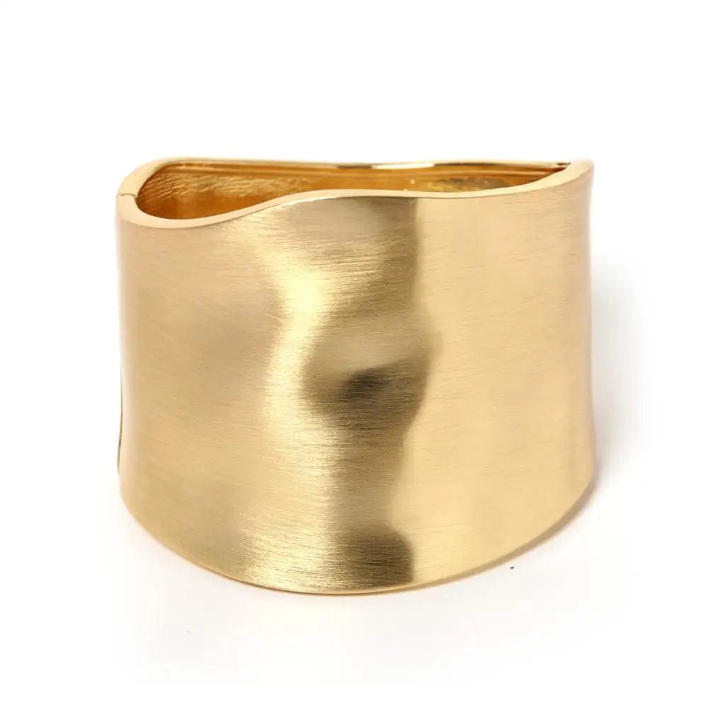 Planet Gates Wide Bangles Minimalist Asymmetric Alloy Matte Gold Color Bracelets Women Accessories Fashion Jewellery Engagement Party Gift