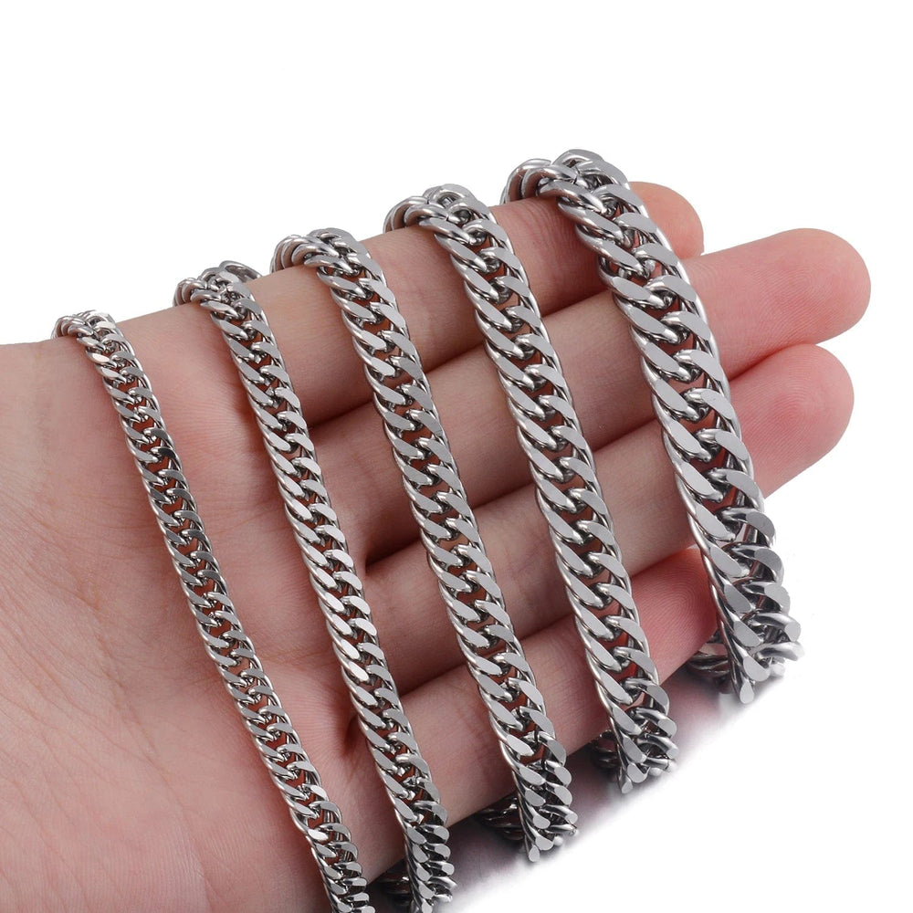 Planet Gates Width 4.8mm / 16cm Length Popular Men's Stainless Steel Cuba Bracelet High Quality Men And Women's Jewelry Of Various Lengths
