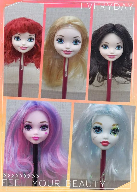 Planet Gates Wig For Doll Toy Head Princess Doll Head Candy Color DIY Toy Wig Children Birthday Gift Black Purple Pink Green Gold 1/6 1/4 Wig
